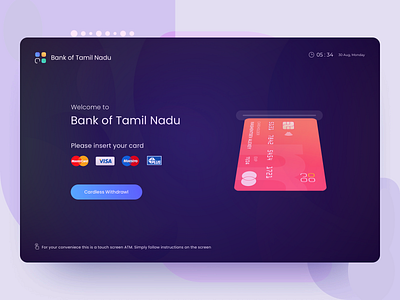 ATM Home Screen - Glassmorphism branding design minimal typography ui ux web