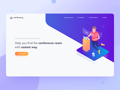 Hall Booking Page branding design minimal typography ui ux web