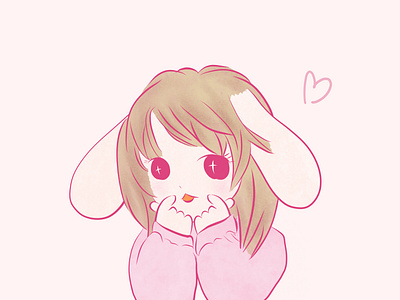 lop ear rabbit girl