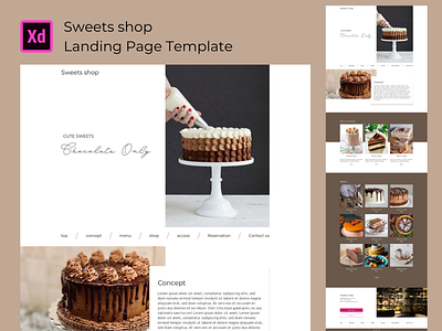Sweets shop Landing Page template
