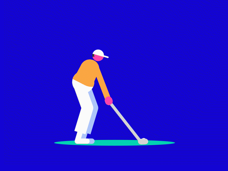 golfer 2d animation character animation gif golfer loop motion design motion graphics vector