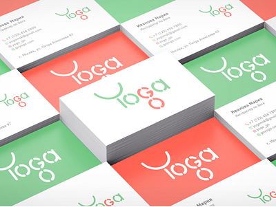 Developing a logo and business card for the yoga studio adobe photoshop illustration logo