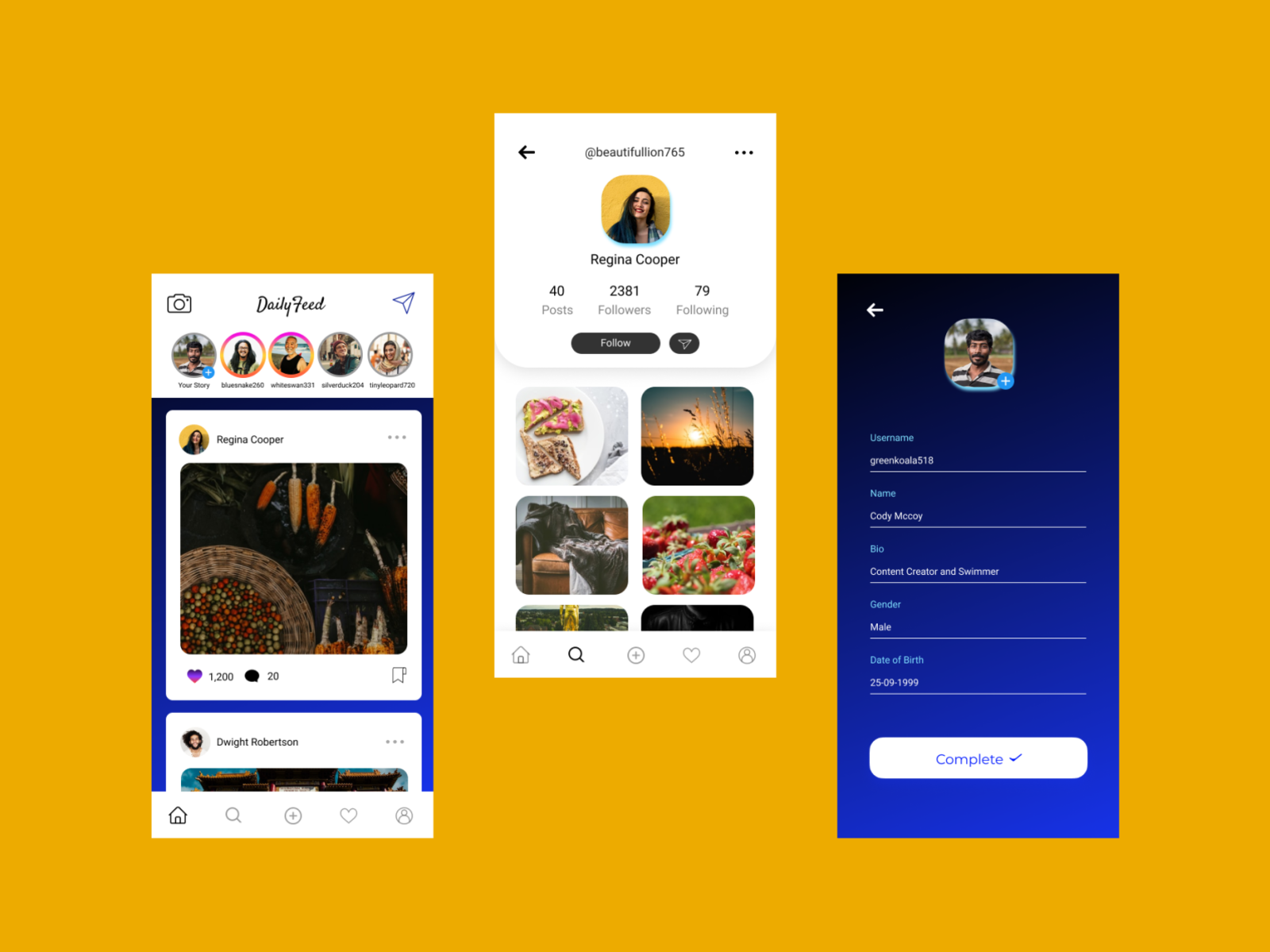 DailyFeed - Social Networking App Design By Abhishek Chand On Dribbble