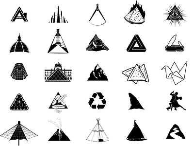 a-z in triangles a z design doingthingswithshapes geometric design icon illustration shapes