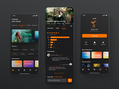 Kinofix app app concept mobile movie movie app ui ux xi