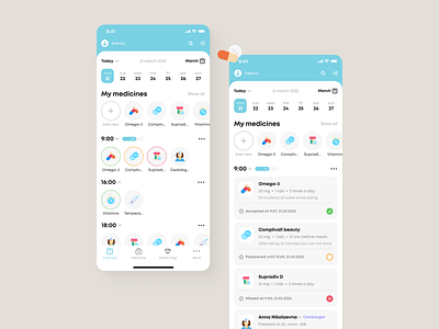 Pills Reminder App app concept figma health healthcare medecine mobile pills pills app pills reminder ui