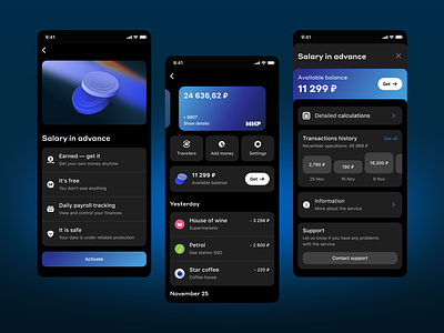 Banking salary project app bank concept design figma mobile money pay project salary service ui ux