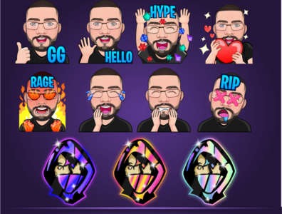 twitch emotes and sub badges by Graphics For streamer on Dribbble