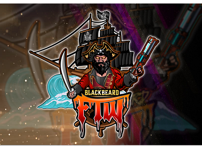 Blackbeard FTW mascot esports logo design Copy brand design brand identity espors logo facebook logo gaminglogo logo design logodesign mascotlogo sports logo twitch logo youtube logo