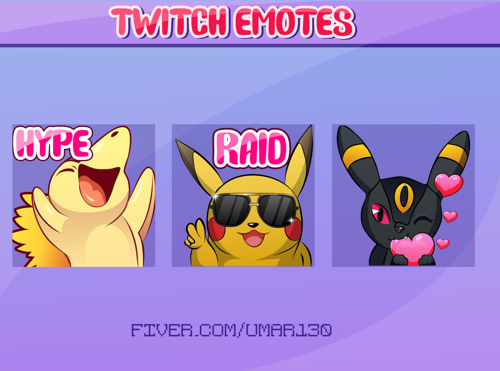 Pokemon Twitch Emotes By Graphics For Streamer On Dribbble