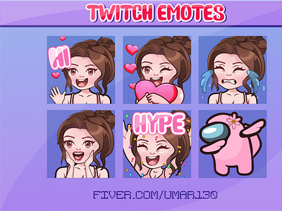 chibi girl twitch emotes among us badges cartoon emotes chibi twitch emotes emotes streamer streamers twitch emotes twitch sub badges twitchtv