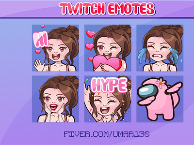 chibi girl twitch emotes