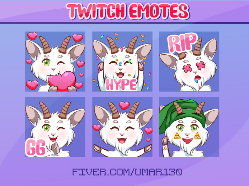 Twitch Emote Cool Goat Sus Emote / Sub Emoji 