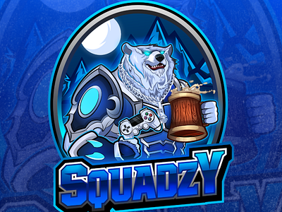 Polar bear SQUADZY esports logo design 1