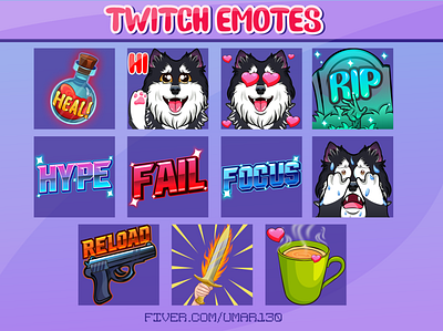 Dog,Sowrd,Tea Mug,tombstone,pistol twitch emotes badges cartoon emotes chibi twitch emotes design emotes kawaii twitch emotes streamer twitch emotes twitch sub badges twitchtv