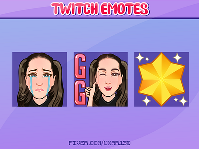 anime girl and Star twitch emotes badges cartoon emotes chibi twitch emotes design emotes kawaii twitch emotes streamer twitch emotes twitch sub badges twitchtv