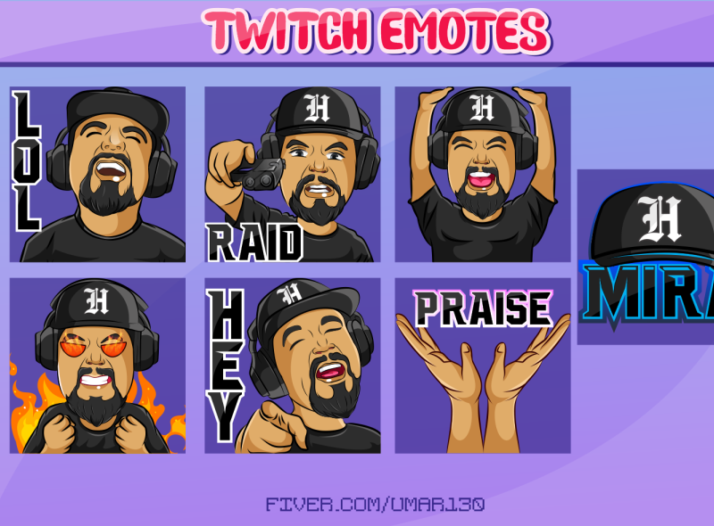 Cap man twitch emotes by Graphics For streamer on Dribbble