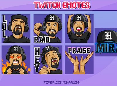 Cap man twitch emotes badges cartoon emotes chibi twitch emotes design emotes illustration kawaii twitch emotes streamer streamers twitch emotes twitch sub badges