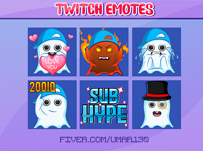 Ghost twitch emotes & Sub badge badges boo emotes cartoon emotes chibi twitch emotes emotes ghost ghost chibi ghost chibi kawaii twitch emotes streamer twitch emotes twitch sub badges