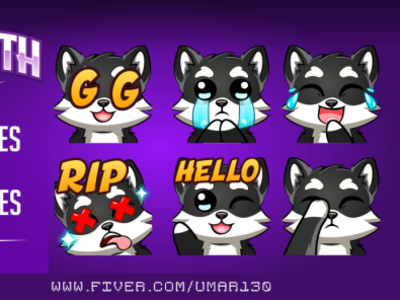 wolf twitch emotes badges cartoon emotes chibi twitch emotes chibi wolf cute wolf emotes illustration kawaii twitch emotes streamers twitch emotes twitch sub badges werewolf wolf emotes