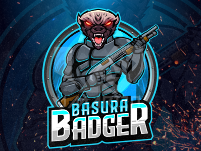 Honey badger angry badger badger esports logo esports logos honey badger logo design mascot logo twitch logo
