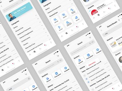 Release Feature: Search app blue health healthcare healthcare app insurance medical medical app medical icons minimal ui ux