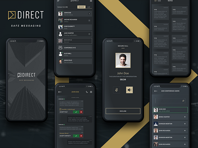 Direct - encrypted messenger by Milo Solutions communicating communicator contact list conversation design direct eim encrypt messages messenger mobile mobile app mobile app design mobile design secure ui app ui design ux design