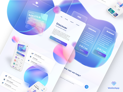 Wallet app by Milo Solutions banking design glassmorphism income landing page landing wallet app mobile app mobile app design money transfer outcome traffic transaction transaction ui ui design ux ux design wallet