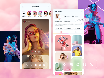 Instagram Redesign by Milo Solutions branding concept desing follows instagram interactions likes news feed newsfeed photo gallery posts redesign social media social media app ui ui design ux design