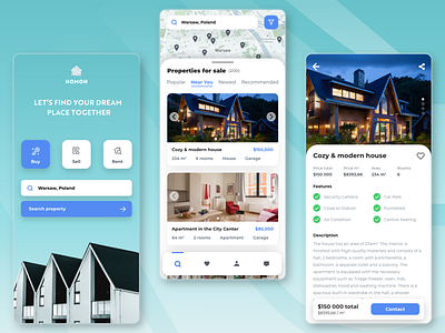 Homoh - real estate mobile by Milo Solutions buying home design mobile app mobile app design new home real estate real estate agency realestate selling home ui ui design ux ux design