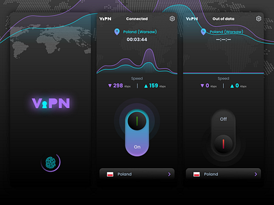 VPN mobile app mobile app mobile app design private network safe connection security ui design ui mobile vpn vpn app