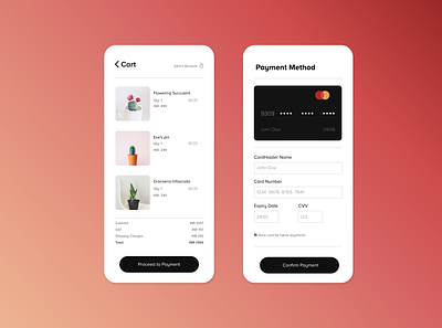 credit card checkout brand identity branding checkout credit card checkout ecommerce minimal plants ui ui design ux visual design