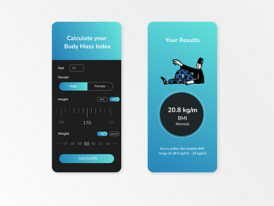 Calculator - BMI Calculator bmi brand identity branding calculator calculator app colour ui ui design user experience user interface ux visual design