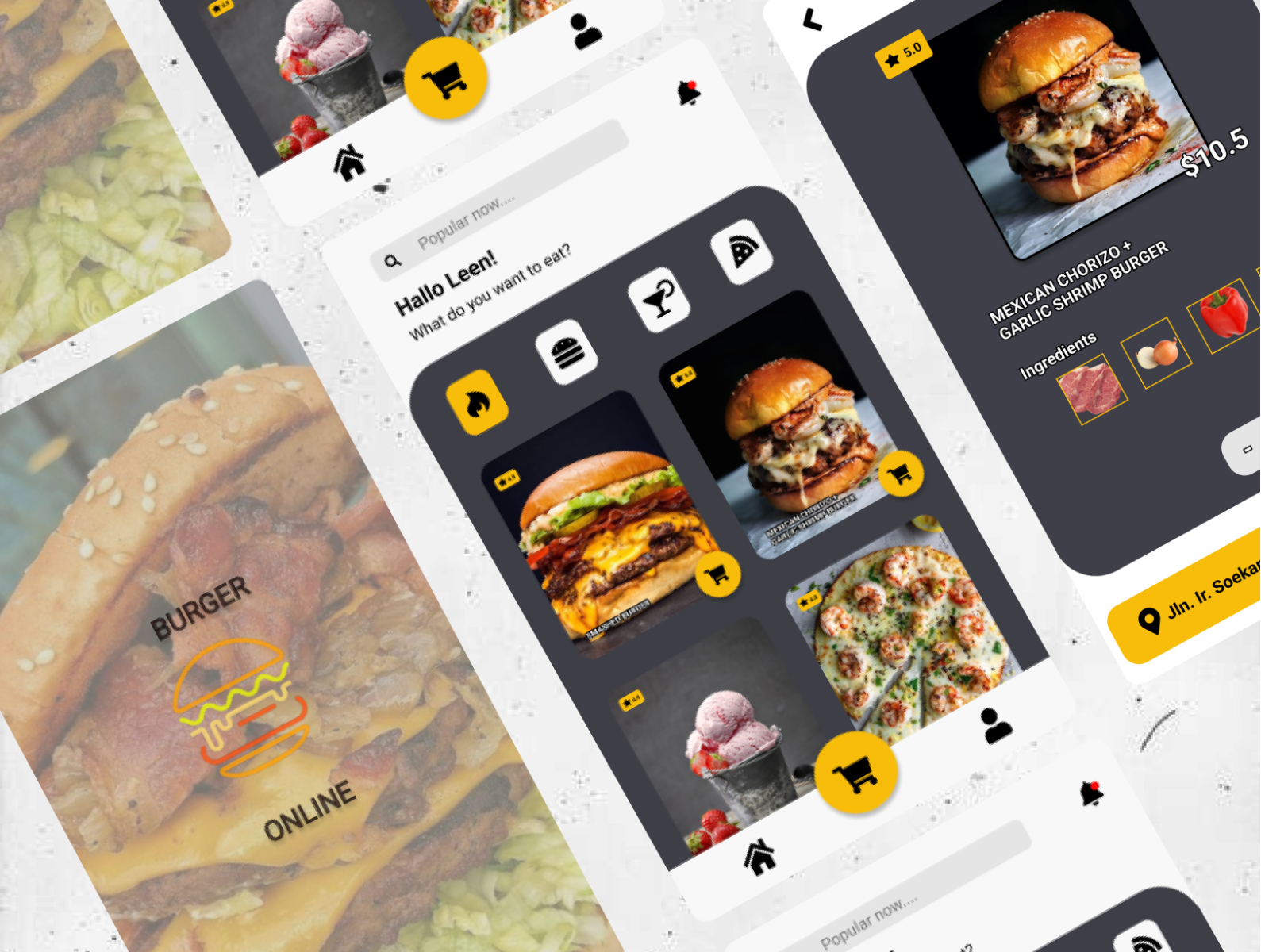 Burger Mobile App by leena on Dribbble