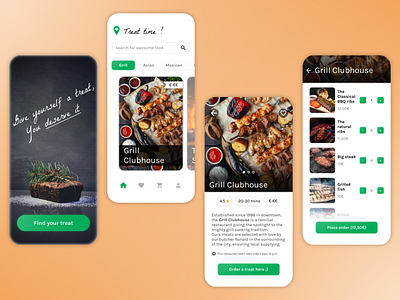 Treat Time! - Food app concept app design mobile ui