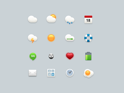 Icon Set [PSD] clock egg freebie hangouts icons psd set weather
