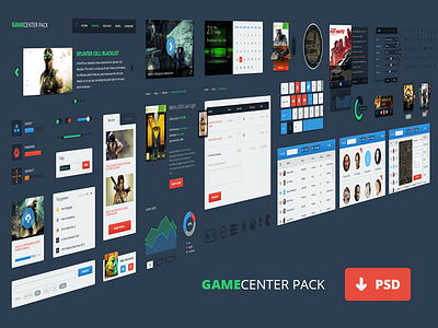 Gamecenter Pack freebie game glyphs icons pack psd shop table ui