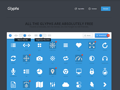 Glyphs site glyphs preview site