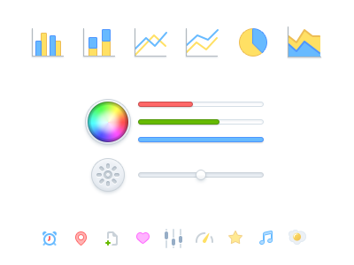 Glyphs icons, color picker