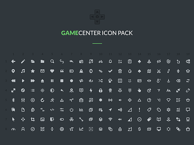 Gamecenter Icons Pack 16px freebie glyphs icons pack psd set