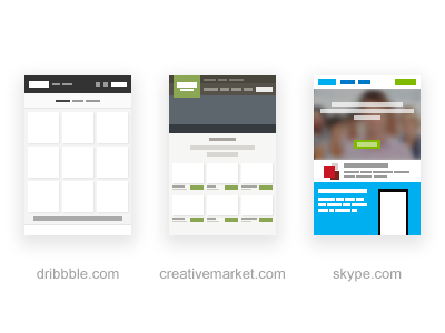 Mini Sites creativemarket dribbble mini site skype