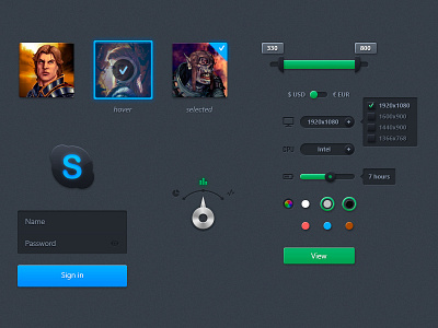 More stuff for Putty avatar check filter login popup range skype slider