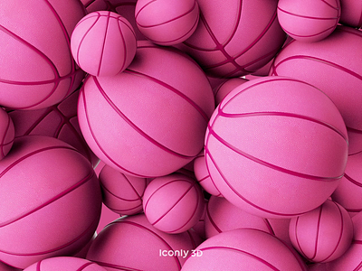Iconly 3D | Dribbble 3dmotion ae animation ball balloon basketball c4d cinema4d design dribbble dribbble logo graphic design icons illus illustration logo pink