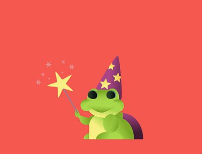 Wizard frog design illustration