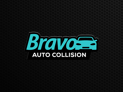Bravo Collision Logo auto auto repair body car logo shop