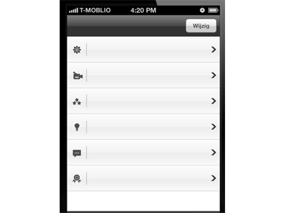 Settings Screen Iphone apple custom icons interface iphone lyan van furth moblio moblio.nl navigation ui