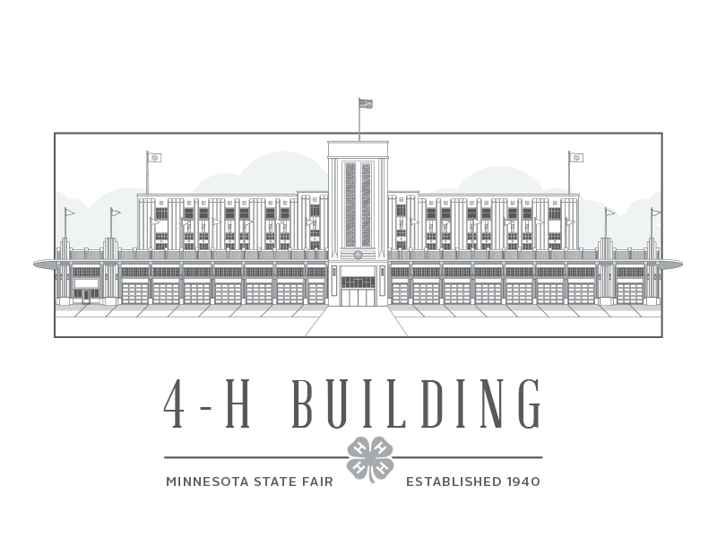 4-H Building 4 h building illustration minnesota minnesota state fair st. paul