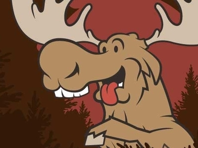 Moose character design illustration moose woods
