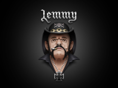 Pixelated Lemmy the God god heavymetal icon illustration immortal lemmy lemmykilmister metal motorhead music pixel rock