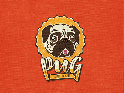 Pug Illustration dog illustration logo pug retro typography vintage